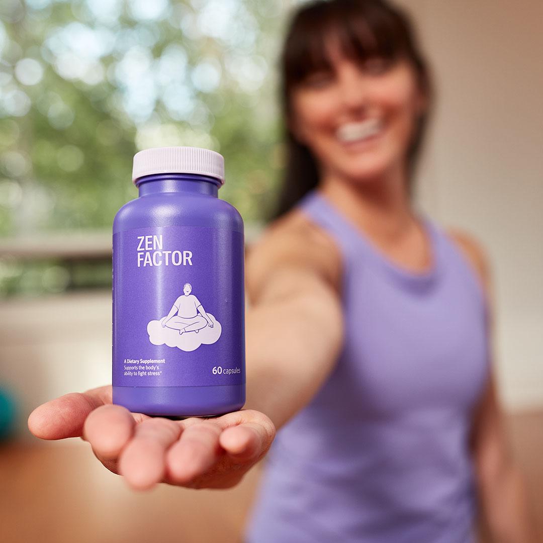 Lady holding Zen Factor